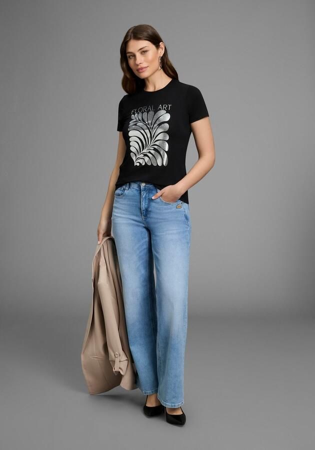 Laura Scott T-shirt met folieprint nieuwe collectie - Foto 4