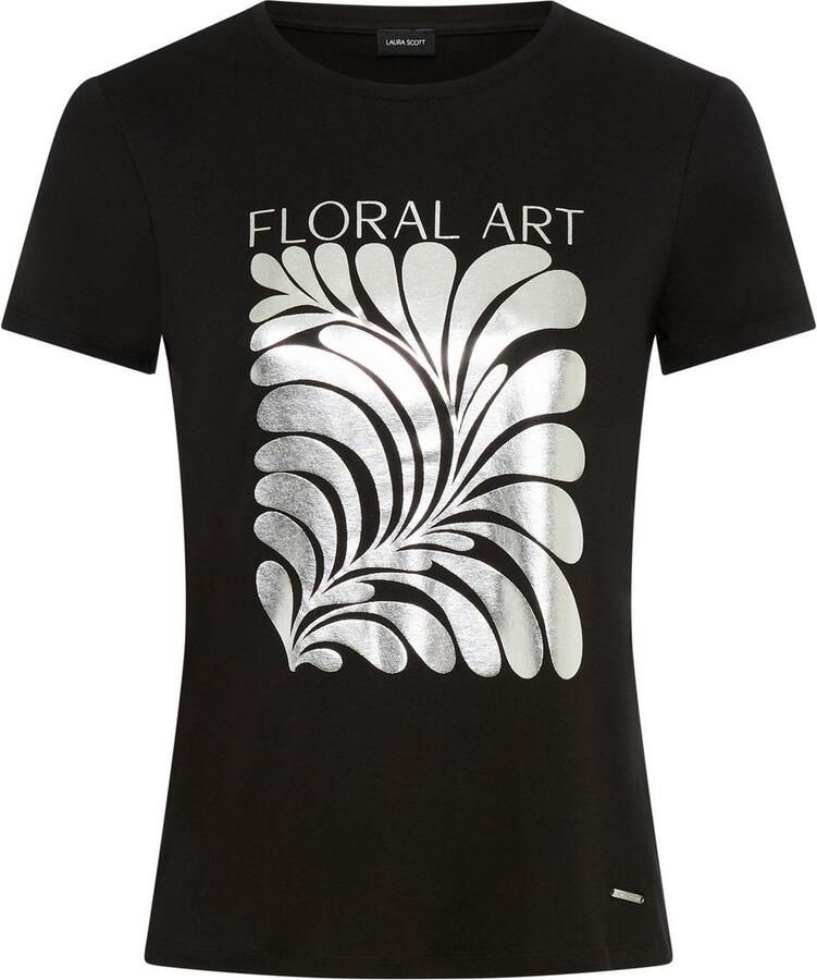 Laura Scott T-shirt met folieprint nieuwe collectie