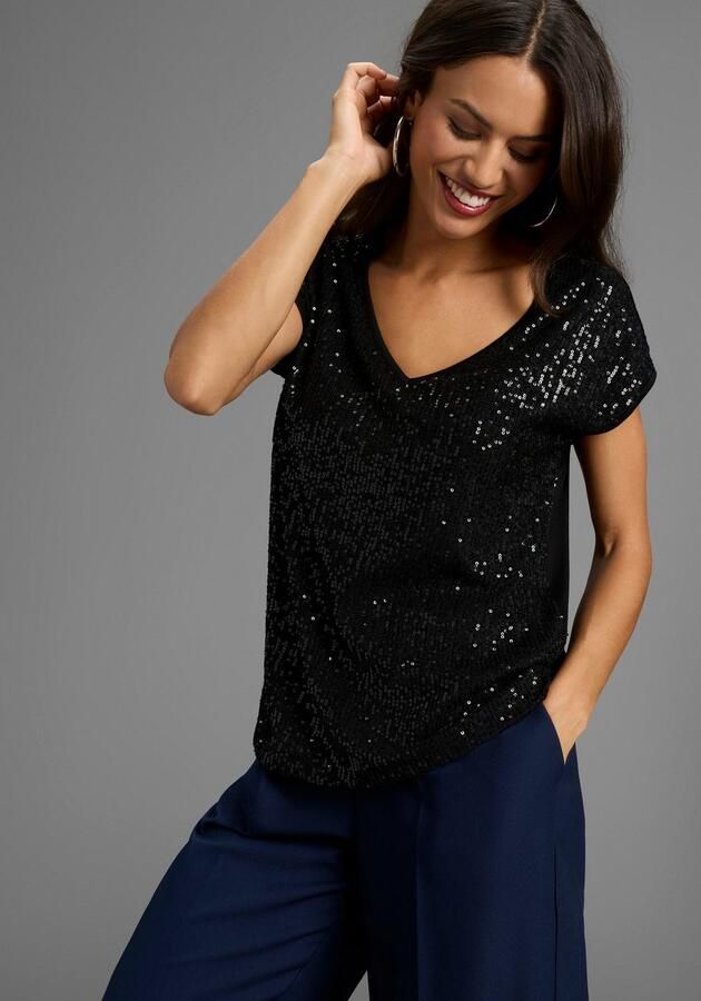 Laura Scott T-shirt met glanzende pailletten nieuwe collectie - Foto 3