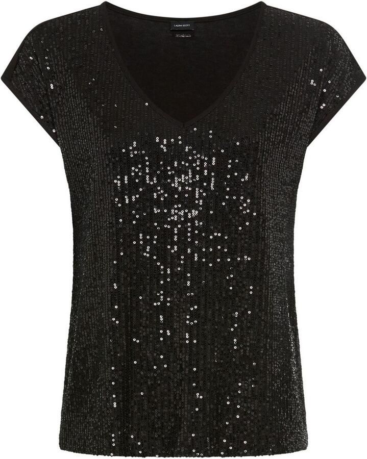 Laura Scott T-shirt met glanzende pailletten nieuwe collectie