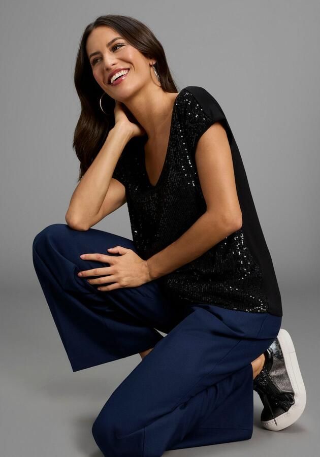 Laura Scott T-shirt met glanzende pailletten nieuwe collectie - Foto 5