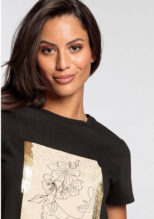 Laura Scott T-shirt met goudkleurige print - Foto 3