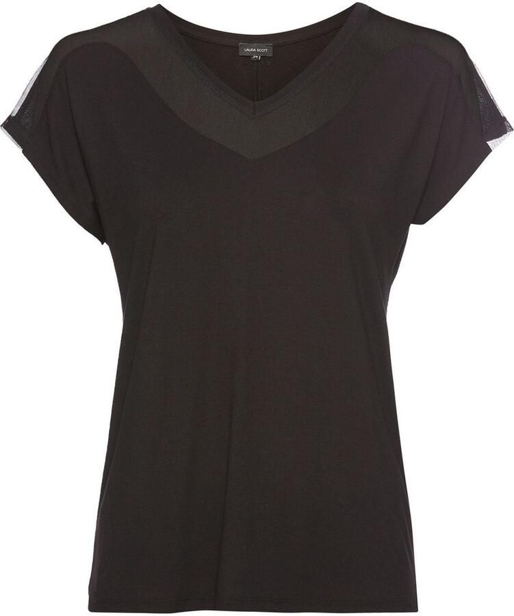 Laura Scott T-shirt met mesh-inzet