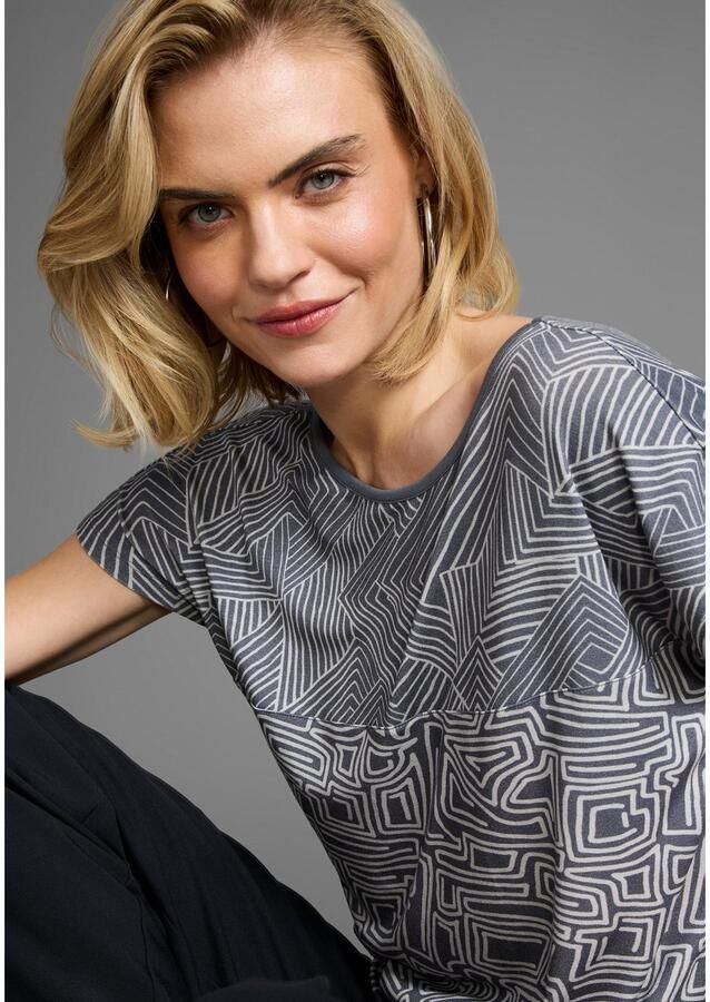 Laura Scott T-shirt met stijlvolle patroonmix in grafisch design - Foto 2