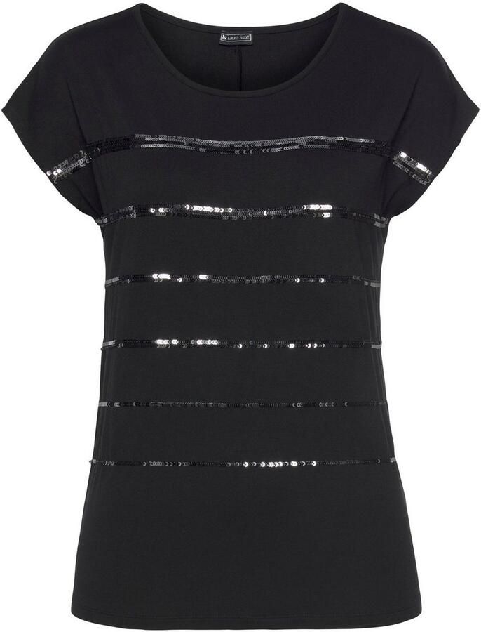 Laura Scott T-shirt mouwloos heuplengte met glinsterende pailletten nieuwe kleuren