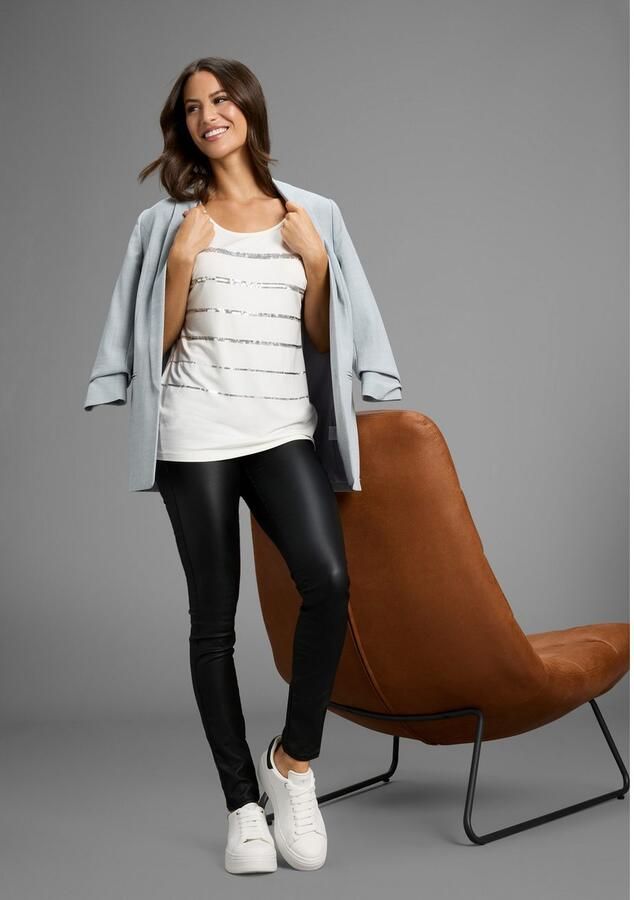 Laura Scott T-shirt mouwloos heuplengte met glinsterende pailletten nieuwe kleuren