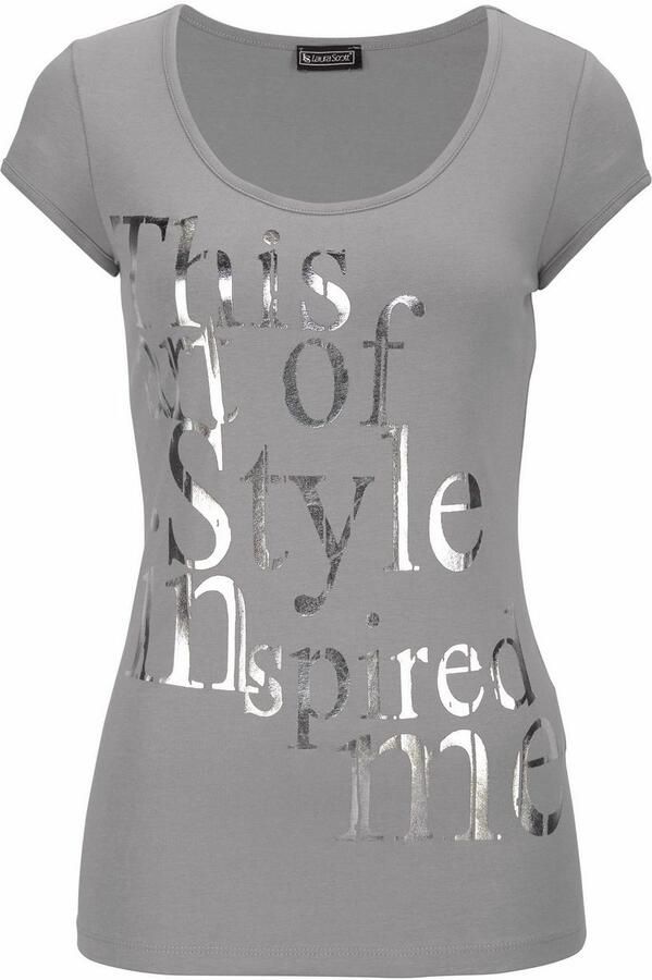 Laura Scott T-shirt zeer figuurvolgend met frisse print ronde hals voor vrije tijd - Foto 6