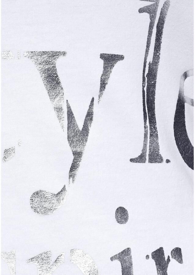 Laura Scott T-shirt zeer figuurvolgend met frisse print ronde hals voor vrije tijd