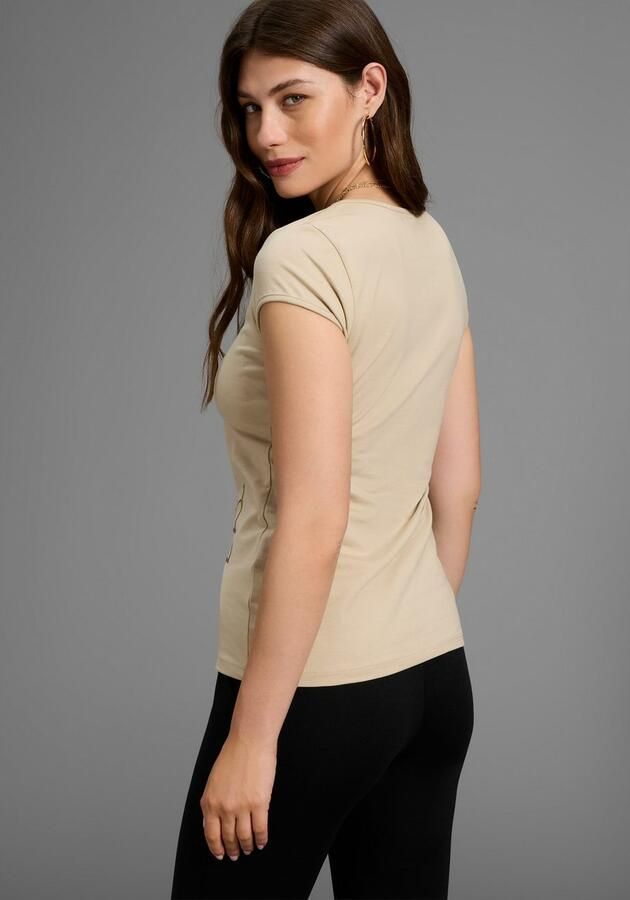 Laura Scott T-shirt zeer figuurvolgend met frisse print ronde hals voor vrije tijd - Foto 4