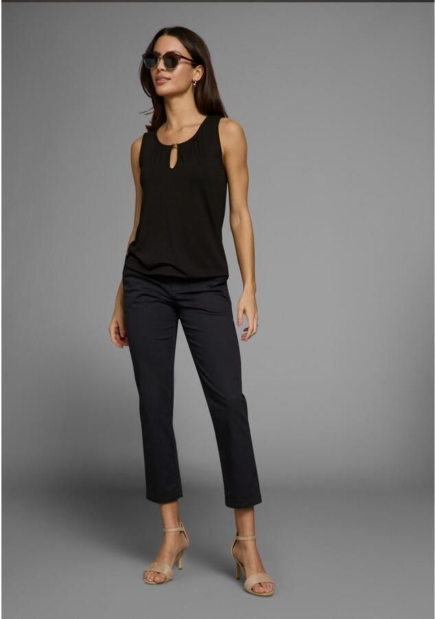 Laura Scott Tanktop met subtiele rimpelingen bij de ronde hals - Foto 2