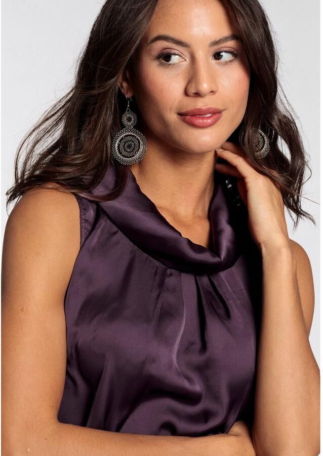 Laura Scott Top van satijn en jersey