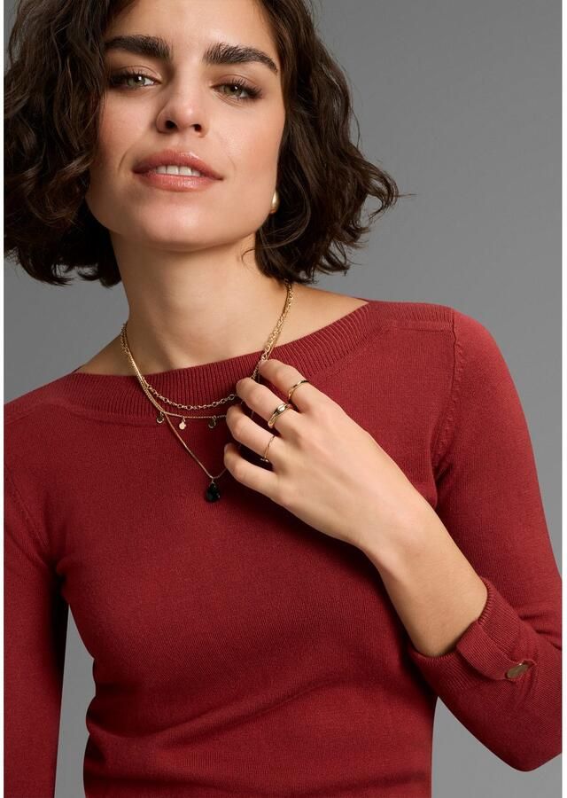 Laura Scott Trui met 3 4 mouwen lichte overgangstrui met knoopdetail - Foto 2