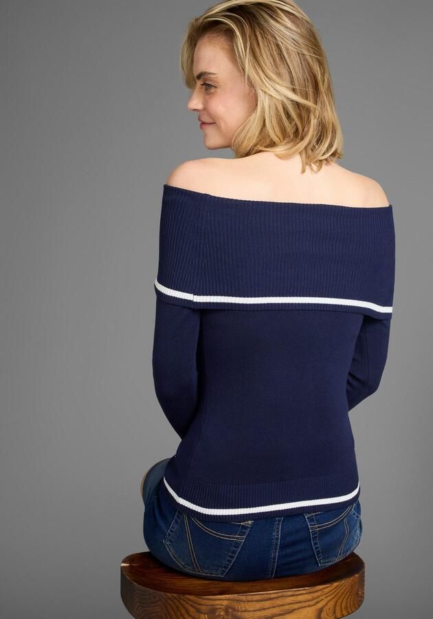 Laura Scott Trui met car hals met tekst van glitterstenen en sierparels - Foto 3