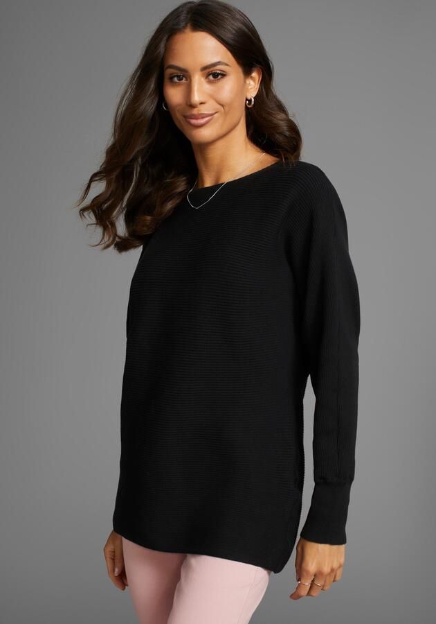 Laura Scott Trui met ronde hals in oversized vorm met ribstructuur - Foto 6