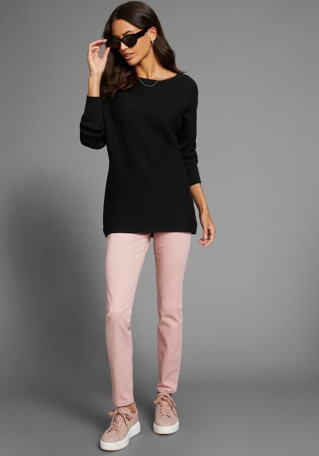 Laura Scott Trui met ronde hals in oversized vorm met ribstructuur - Foto 4