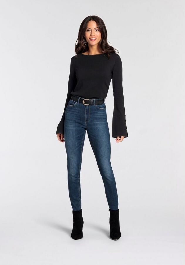 Laura Scott Trui met ronde hals met elegante mouwen met knoopdetails - Foto 8