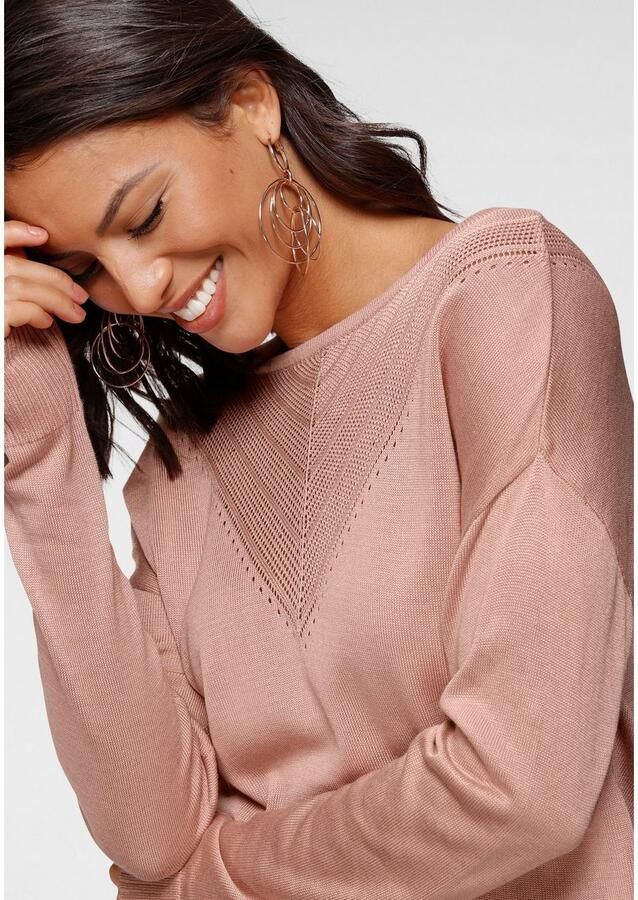 Laura Scott Trui met ronde hals met fijn ajourmotief - Foto 2