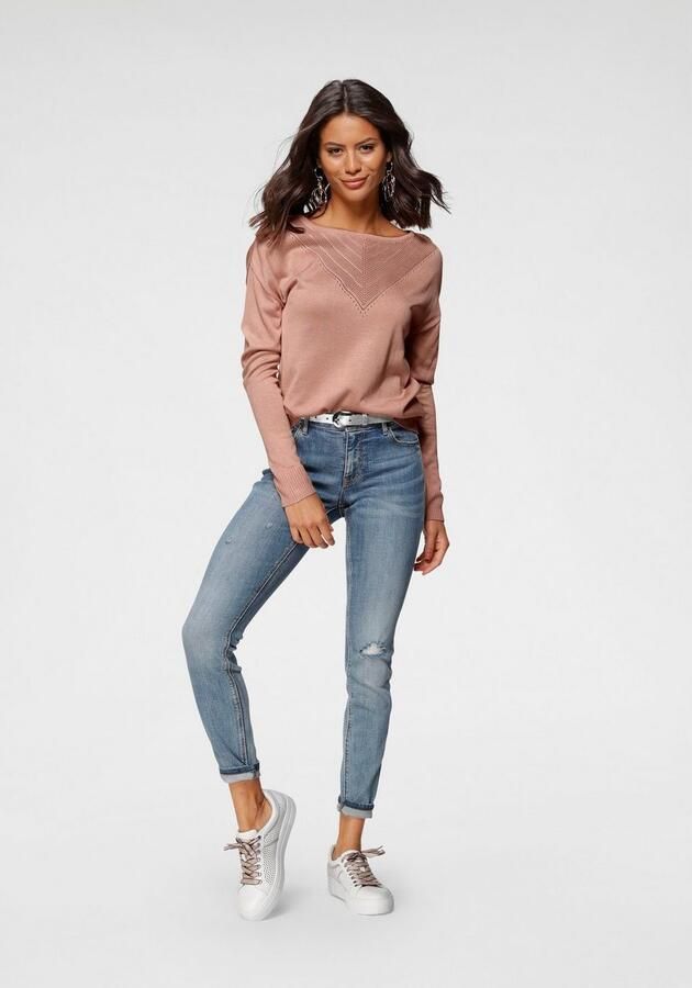 Laura Scott Trui met ronde hals met fijn ajourmotief - Foto 8