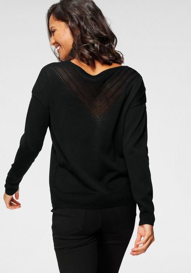 Laura Scott Trui met ronde hals met fijn ajourmotief - Foto 5