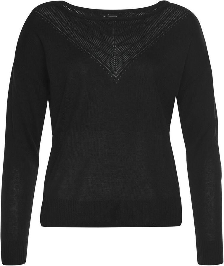 Laura Scott Trui met ronde hals met fijn ajourmotief