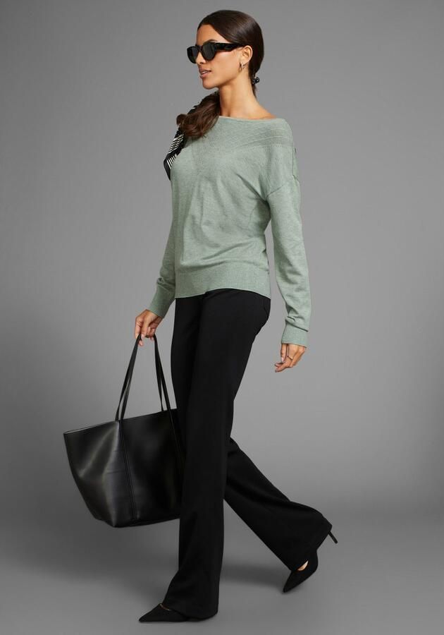 Laura Scott Trui met ronde hals met fijn ajourmotief - Foto 4