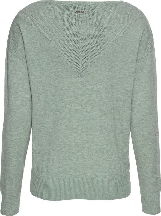 Laura Scott Trui met ronde hals met fijn ajourmotief