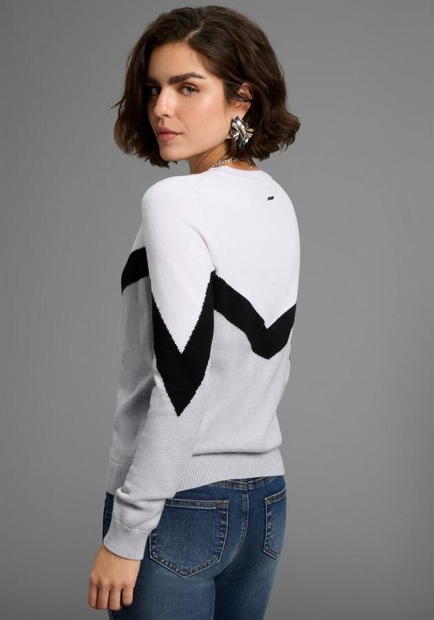 Laura Scott Trui met ronde hals Overgangstrui met casual streepjespatroon - Foto 4