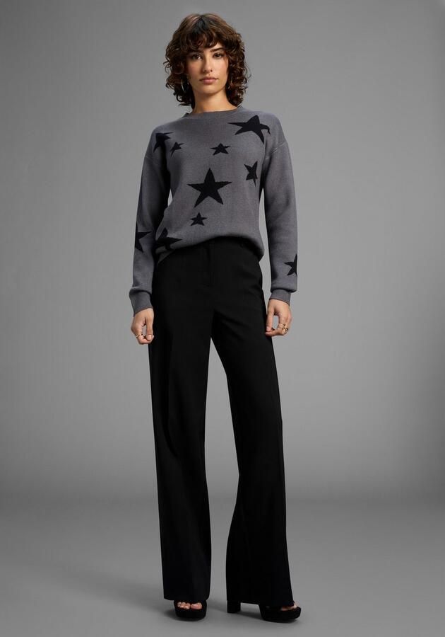 Laura Scott Trui met ronde hals zacht winterbreisel met sterrenpatroon nieuwe collectie - Foto 5