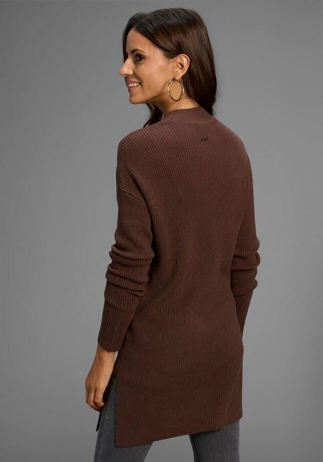 Laura Scott Trui met staande kraag zacht winterbreisel met zijspliten nieuwe collectie - Foto 2