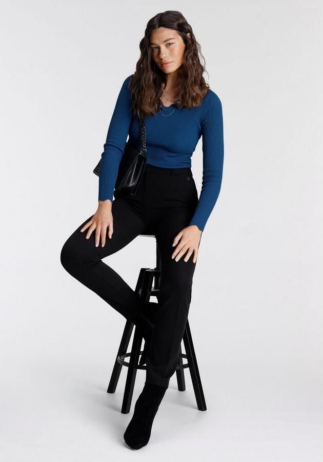 Laura Scott Trui met V-hals met elegant schulprandje - Foto 9