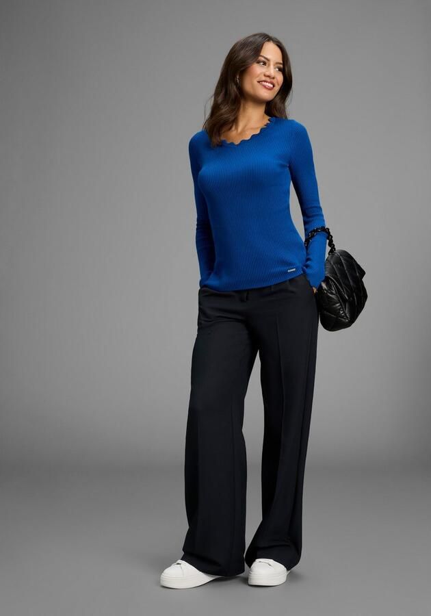 Laura Scott Trui met V-hals met elegant schulprandje - Foto 11