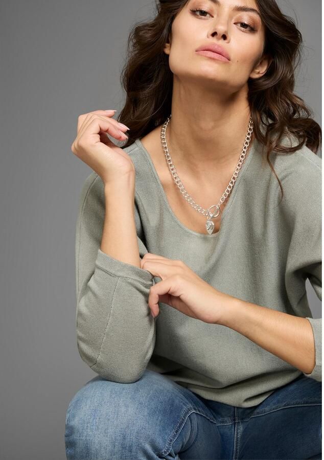 Laura Scott Trui met vleermuismouwen met 3 4 mouwen en casual vorm - Foto 3