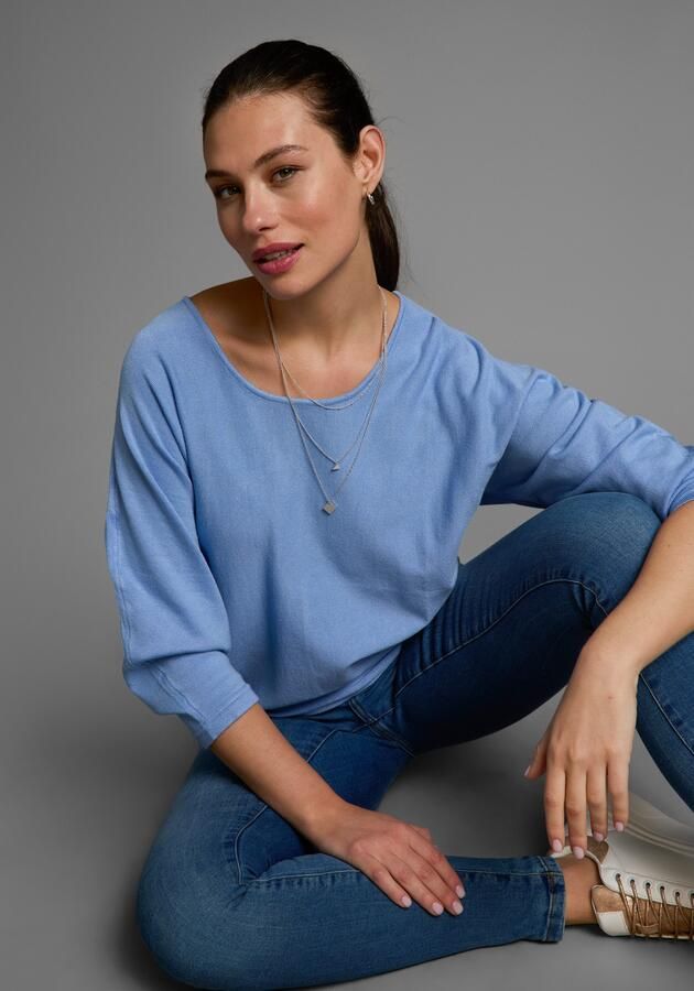 Laura Scott Trui met vleermuismouwen met 3 4 mouwen en casual vorm - Foto 11