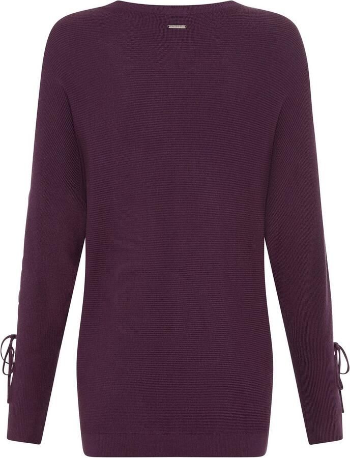 Laura Scott Trui met vleermuismouwen Overgangstrui met vrouwelijke veterdetails - Foto 6