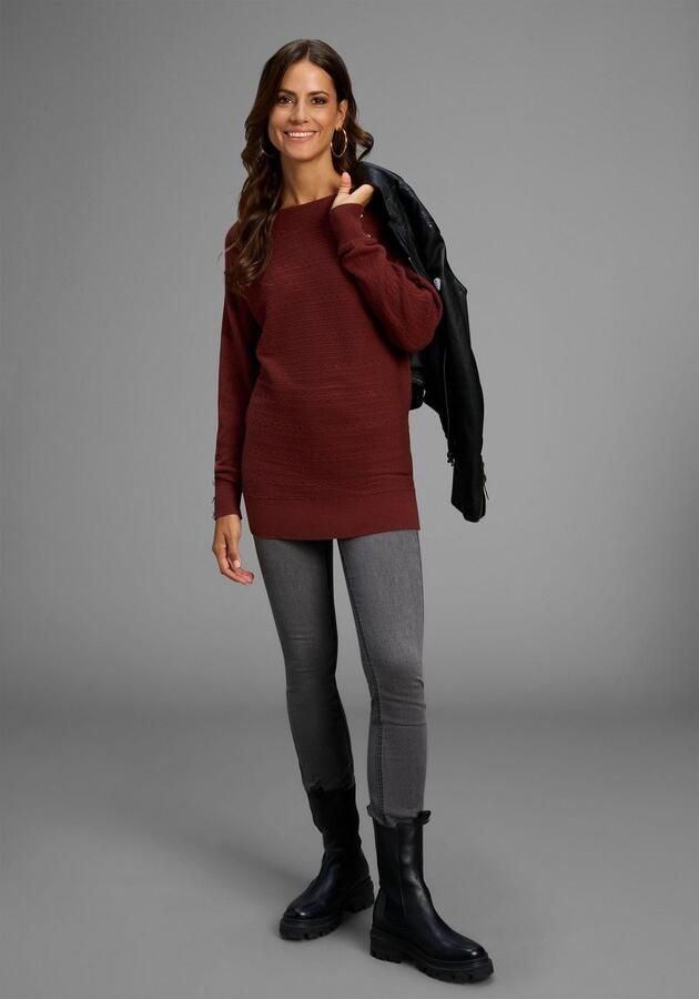 Laura Scott Trui met vleermuismouwen zacht winterbreisel met kabelpatroon nieuwe collectie - Foto 4