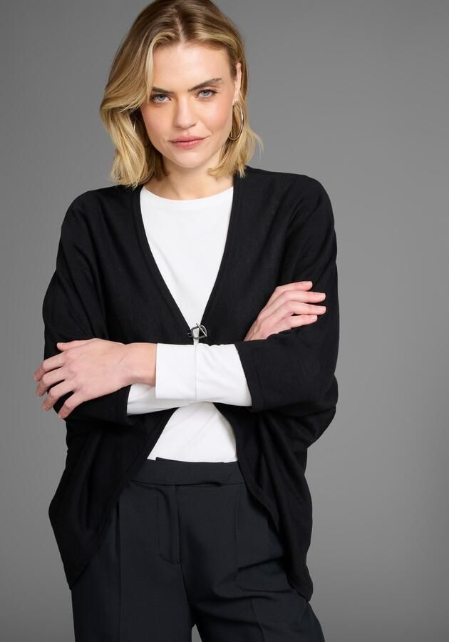 Laura Scott Vest oversized met sluiting en 3 4 mouwen - Foto 6