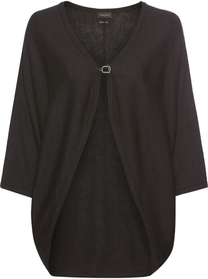 Laura Scott Vest oversized met sluiting en 3 4 mouwen