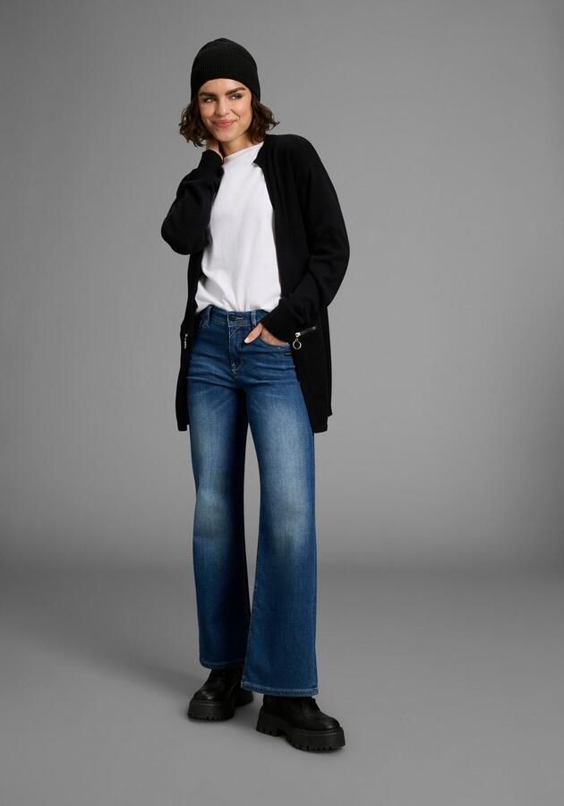 Laura Scott Vest zacht overgangsbreisel in casual lange vorm met ritssluitingdetails - Foto 2