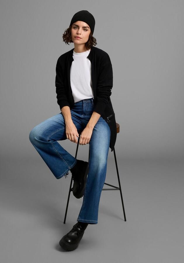 Laura Scott Vest zacht overgangsbreisel in casual lange vorm met ritssluitingdetails - Foto 3