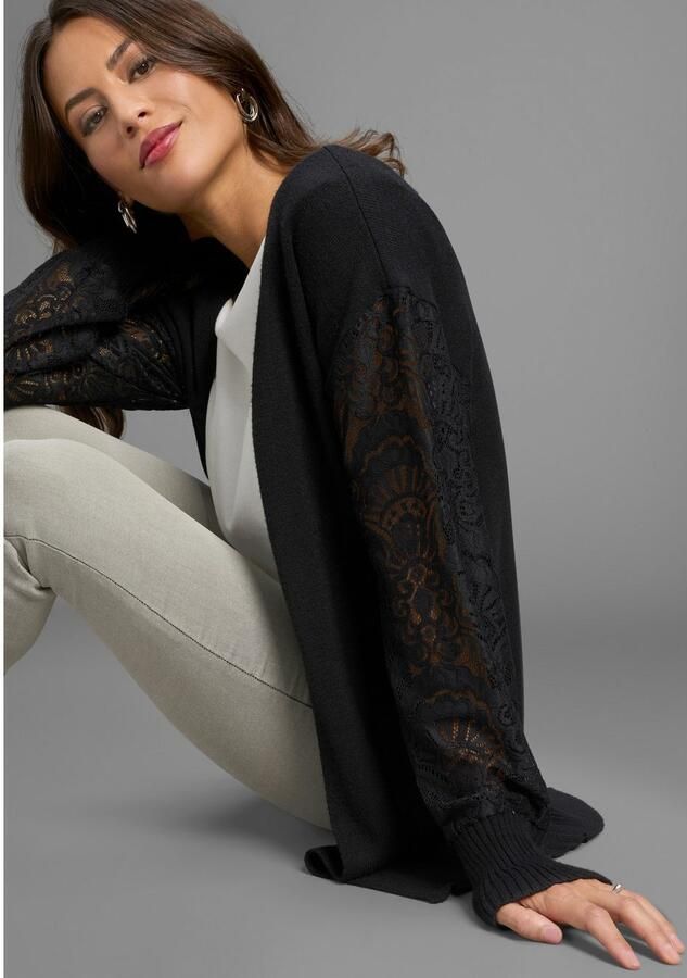 Laura Scott Vest zacht winterbreisel met vrouwelijke kanten mouwen nieuwe collectie