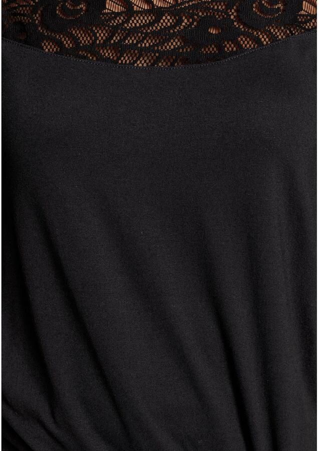 Laura Scott Wikkelshirt halfarm figuurvolgende pasvorm van single jersey en kant - Foto 3