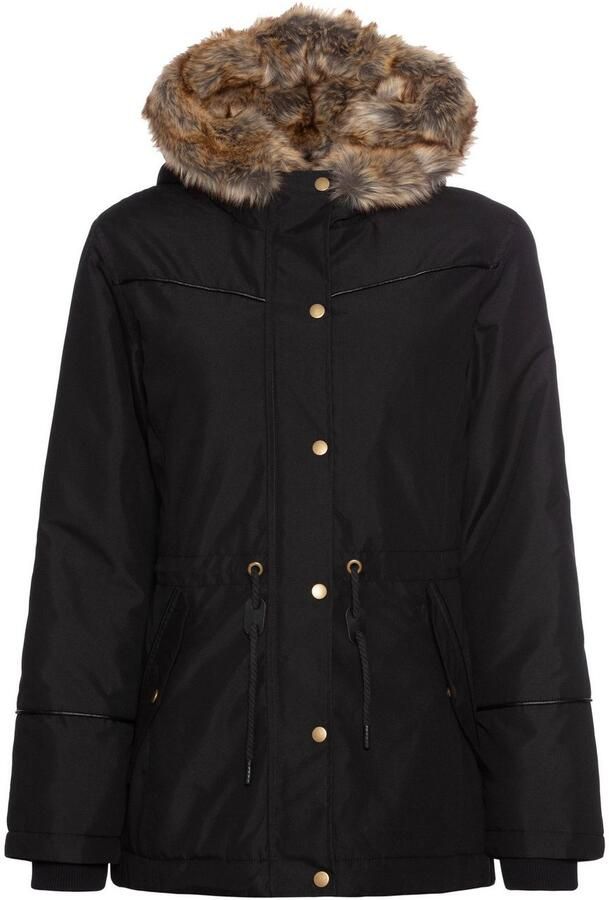 Laura Scott Winterjack figuurvolgende pasvorm met capuchon met afneembaar nepbont - Foto 5