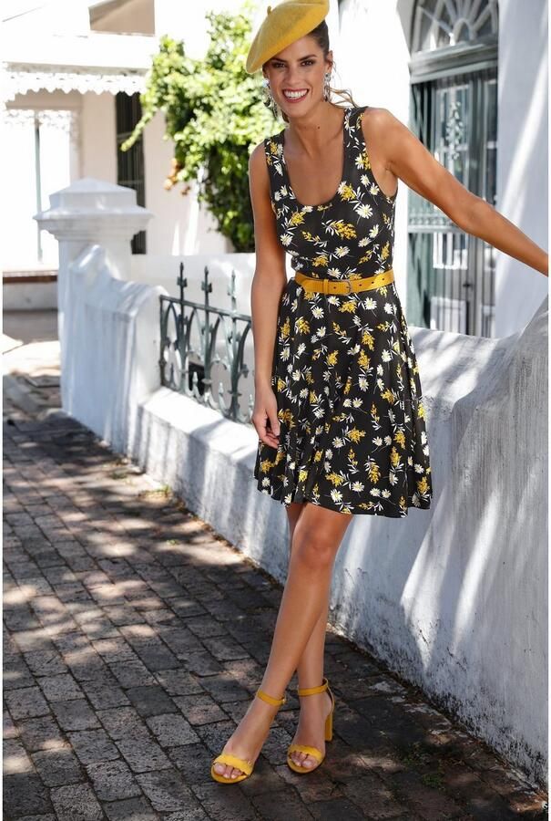 Laura Scott Zomerjurk figuurvolgende pasvorm feminiene stijl van viscosemix - Foto 6