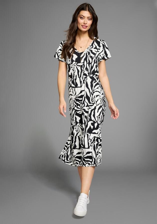 Laura Scott Zomerjurk in opvallende zebra-look met vleugelmouwen - Foto 4