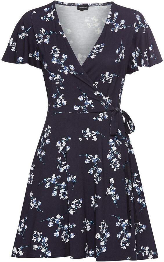 Laura Scott Zomerjurk in wikkel-look met ro tische bloe print - Foto 3