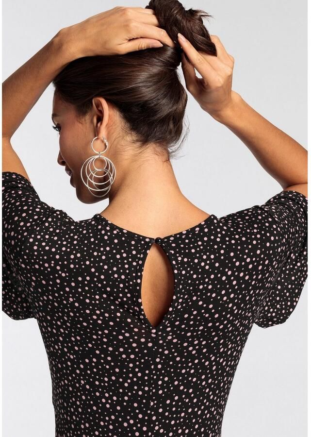 Laura Scott Zomerjurk korte jurk vrouwelijke look van single-jersey halfarm