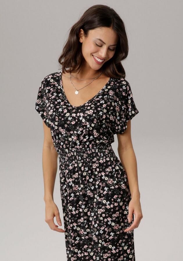 Laura Scott Zomerjurk kuitlang elegant van viscosemix mouwloos gebloemd - Foto 6