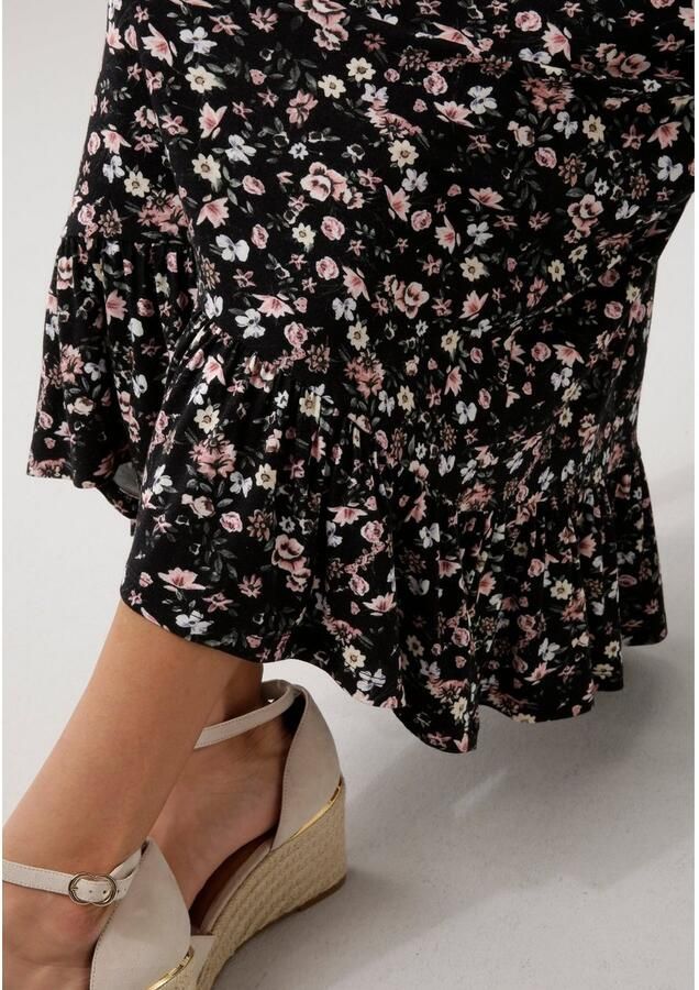 Laura Scott Zomerjurk kuitlang elegant van viscosemix mouwloos gebloemd - Foto 2