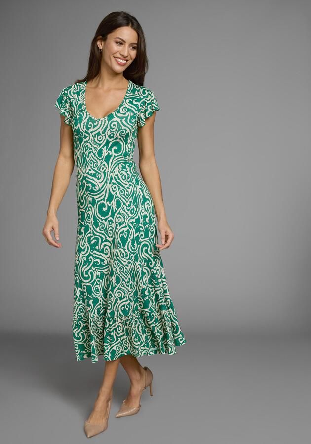 Laura Scott Zomerjurk met alloverprint & licht gerimpelde vleugelmouwen - Foto 3