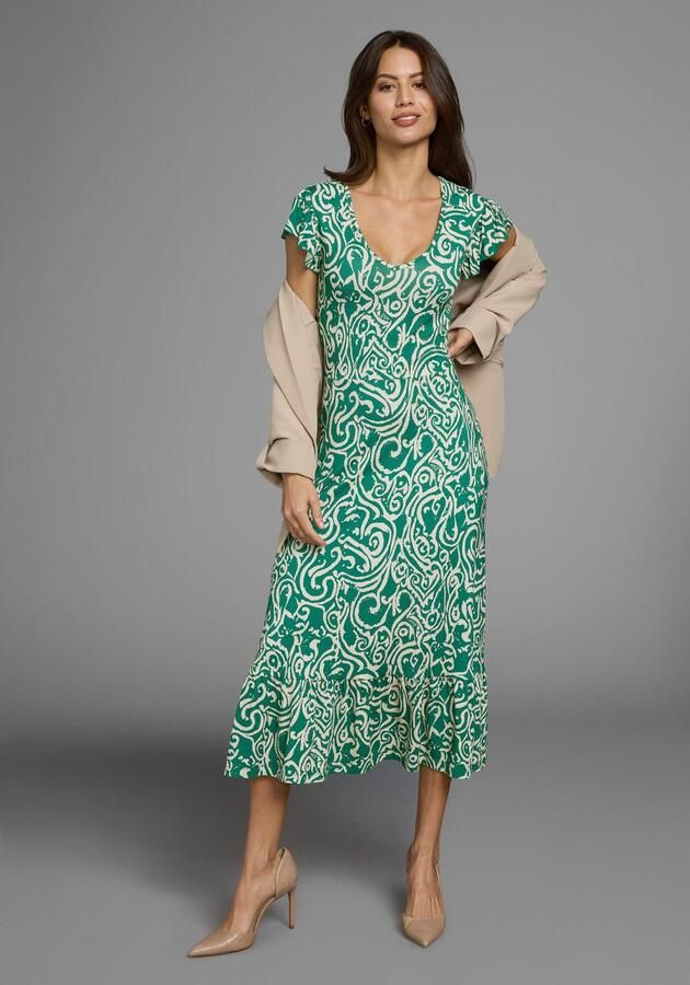 Laura Scott Zomerjurk met alloverprint & licht gerimpelde vleugelmouwen - Foto 4